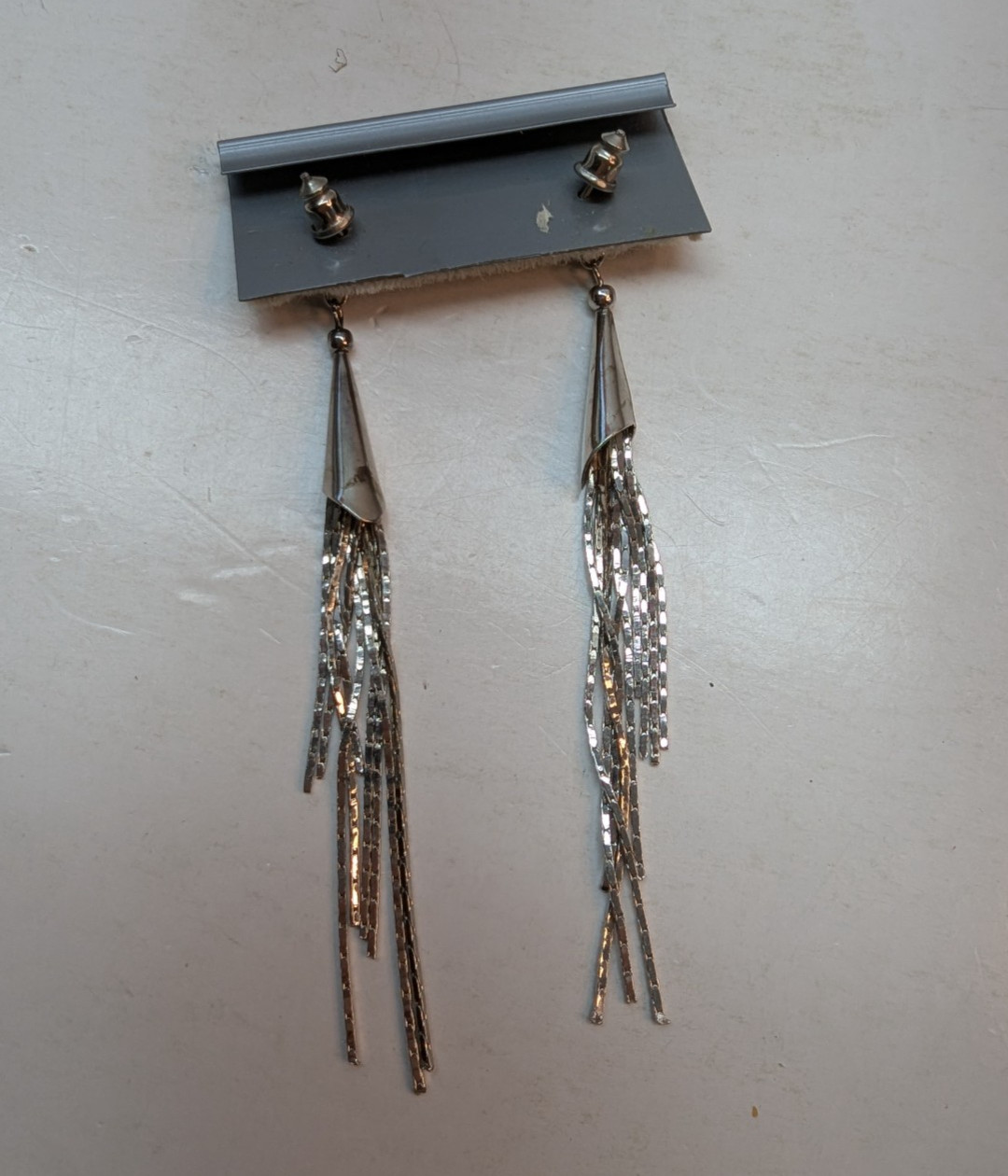 Tempo Multi Strand Chain Dangle Stud Earrings Sil… - image 3