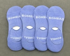 4 Pairs BOMBAS Women's Mid-Cut No Show Socks Size Med 8-10.5 Blue Everyday