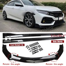 For Honda Civic Accord Glossy Front Bumper Lip Splitter Body Kit Side Skirts