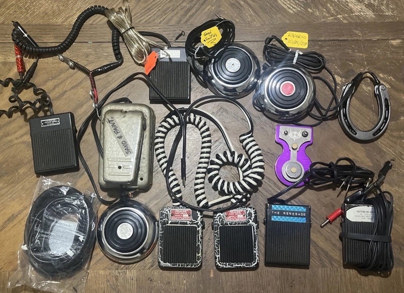 Jerry Brovage “The Renegade” Tattoo Gun Foot Pedal Switch Lot. 1960’s-1980’s