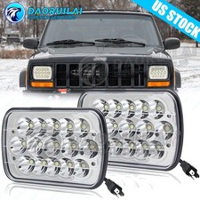 For Jeep Cherokee Xj Se Sport 1984-2001 Pair 5x7 7x6 Led Headlights Hilo Beam