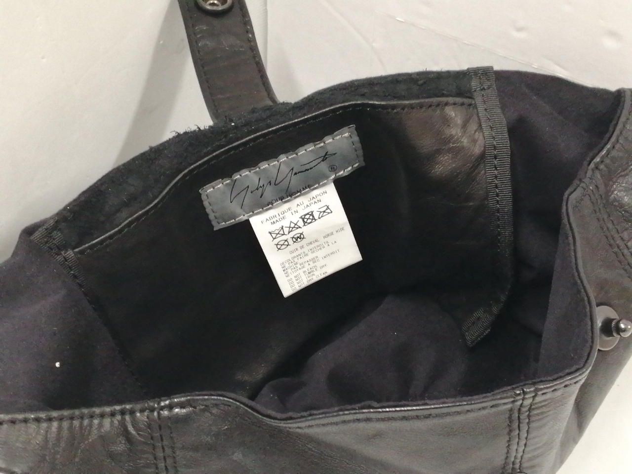 YOHJI YAMAMOTO POUR HOMME Horse Leather Bag Black Used image 6