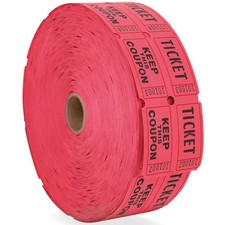 Raffle Tickets Double Roll - Events, Carnivals - 2000 Ticket Count Per Roll RED