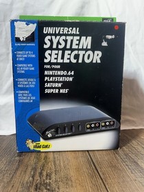 Mad Catz Universal System Selector Switch Box N64 PS1 Saturn SNES w/ Box Tested