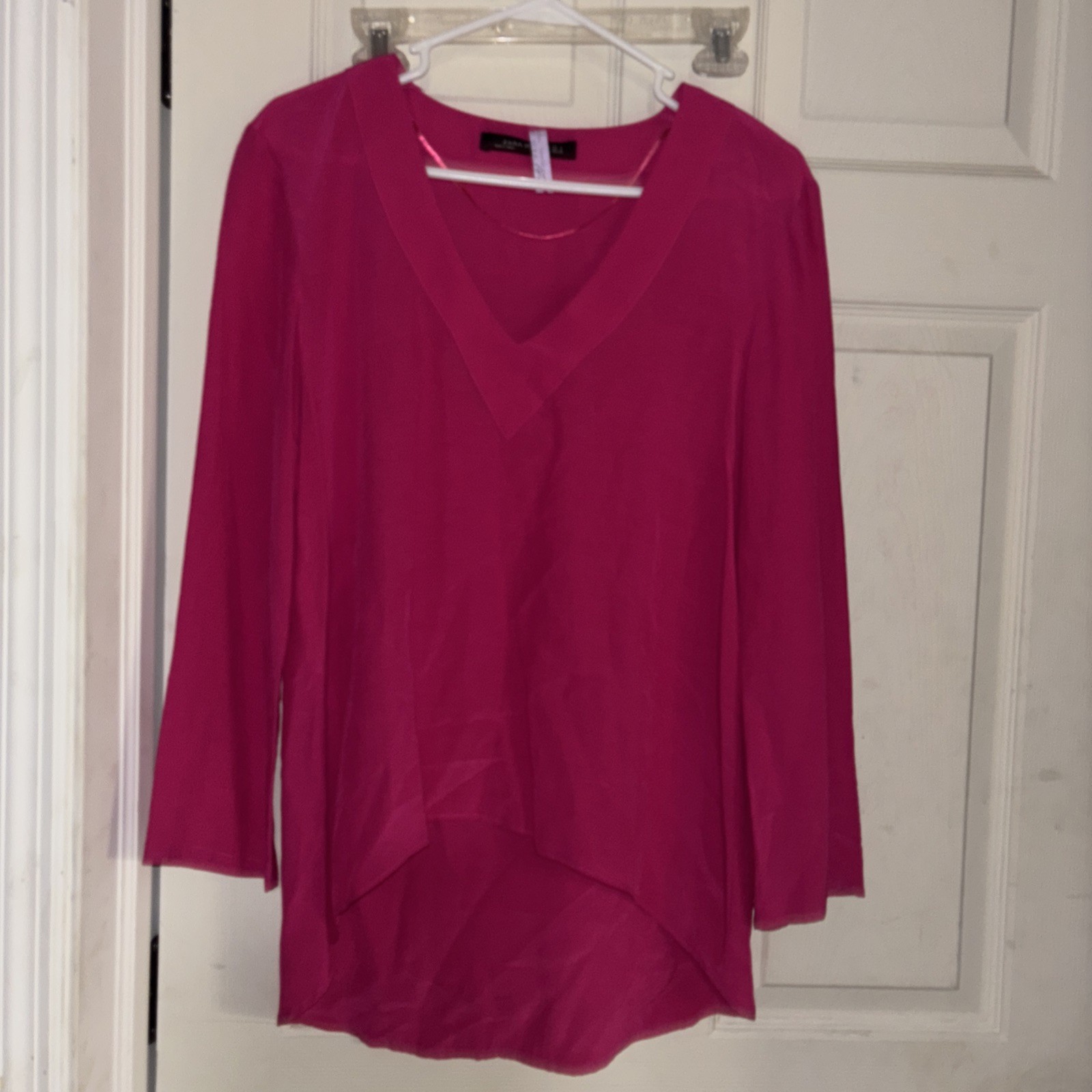 Zara Basic Size Small Bright  Pink Long Sleeved L… - image 1