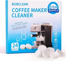 Coffee Machine Descaler Cleaner Tablets 24-Pack  For Keurig, Nespresso, Breville
