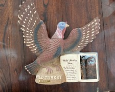 Wild Turkey Distillery Advertising Sign Turkey Graphic Brown Red Blue Beige