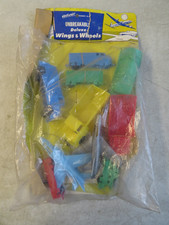 Vintage 1940's Dime Store "Unbreakable" Plasticraft Deluxe Wings  Wheels 4" MIP