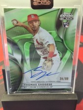 2025 Topps Chrome Black - Thomas Saggese #CBA-TSA Green Refractor /99 (AU, RC)