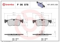 Brembo P 06 078X Bremsbelagsatz, Scheibenbremse For BMW