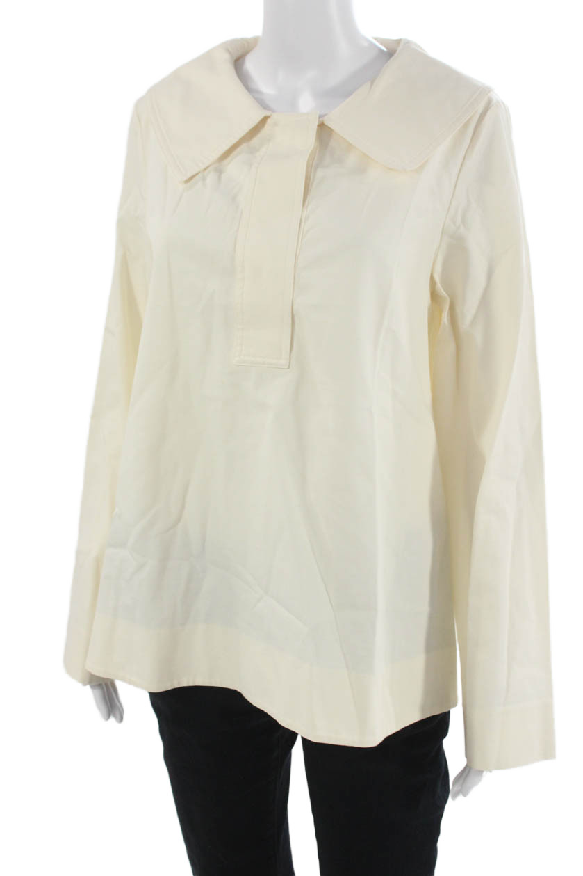 COS Womens Basic Cotton Collared Long Sleeve Blou… - image 2