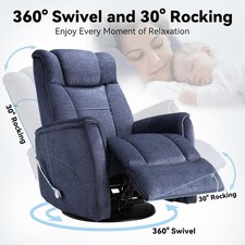 360  Swivel Rocking Recliner Manual Comfy Nursery Glider Rocker Chair Reclining 