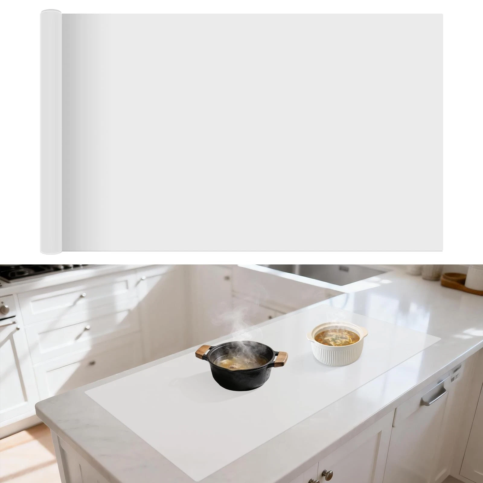48" x 24" Heat Resistant Mat for Countertop Lanstics Silicone Baking Mat NonS...