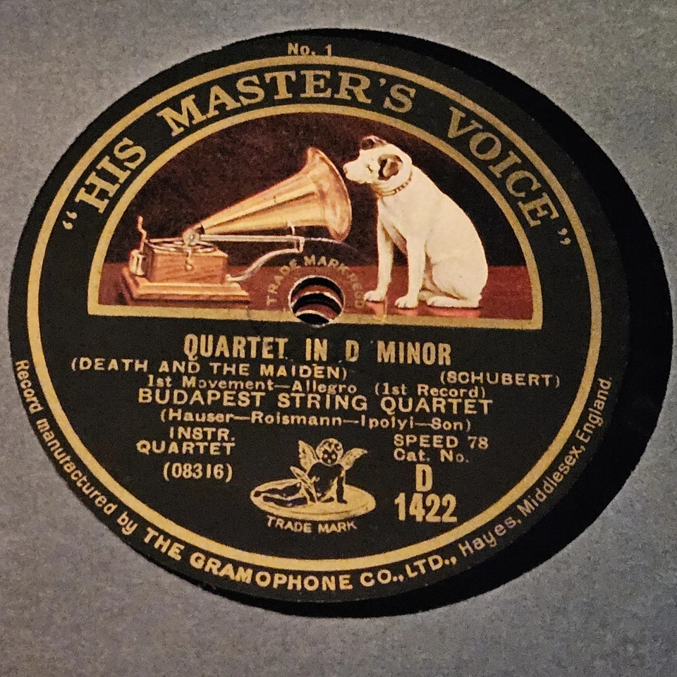 Franz Schubert's String Quartet "Death and the Maiden" 78rpm Collection c. 1925 - Image 3 of 4