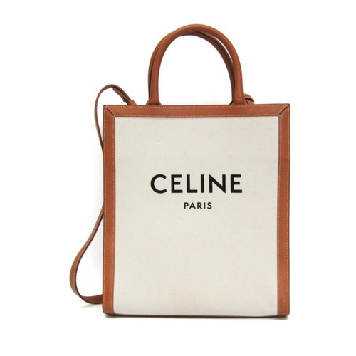 CELINE Small 192082BNZ.02NT Shoulder Bag Canvas Off White Women #ELB0443