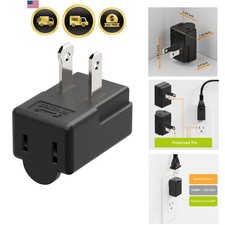 Right Angle AC Adapter 2-Prong Polarized Upward Downward 90 Degree Black