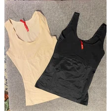 Spanx Sz Small Lot Of 2 Shaping Slip Tank Tops Black & Nude