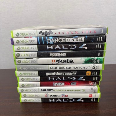 Xbox 360 Games Halo 4 GTA V Modern Warfare 3 Hot Pursuit Skate Batman Lot of 12