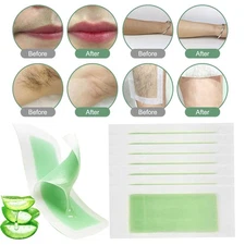 Hair Removal Paper Double Sided Cold Wax Strips Body Depilatory Patch Skin