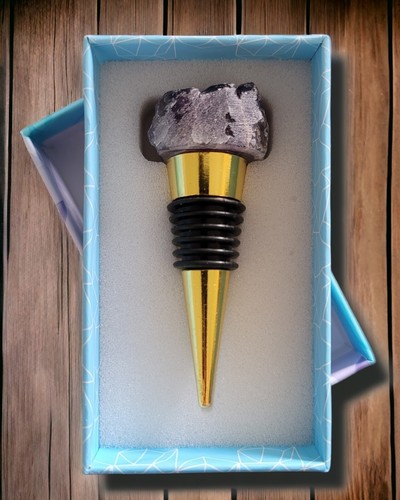 Tappo bottiglia vino cristallo ametista naturale tappo sughero NUOVO - Foto 1 di 6