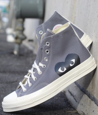 Size UK 4- Converse Comme des Garçons PLAY x Chuck 70 High Steel Gray  UK