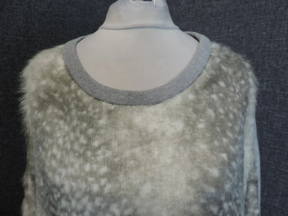 Sudadera frontal de piel sintética gris Marc Cain UK 12 (N3) LN039 CC 09 Foto 2 de 4