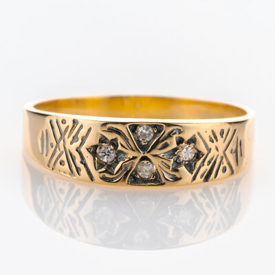 Retro Ring aus 585er Gold mit Brillanten