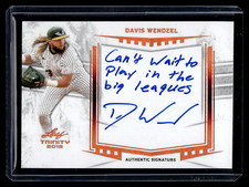 2019 LEAF TRINITY #ADW1 DAVIS WENDZEL AUTOGRAPH TEXAS RANGERS INSCRIBED