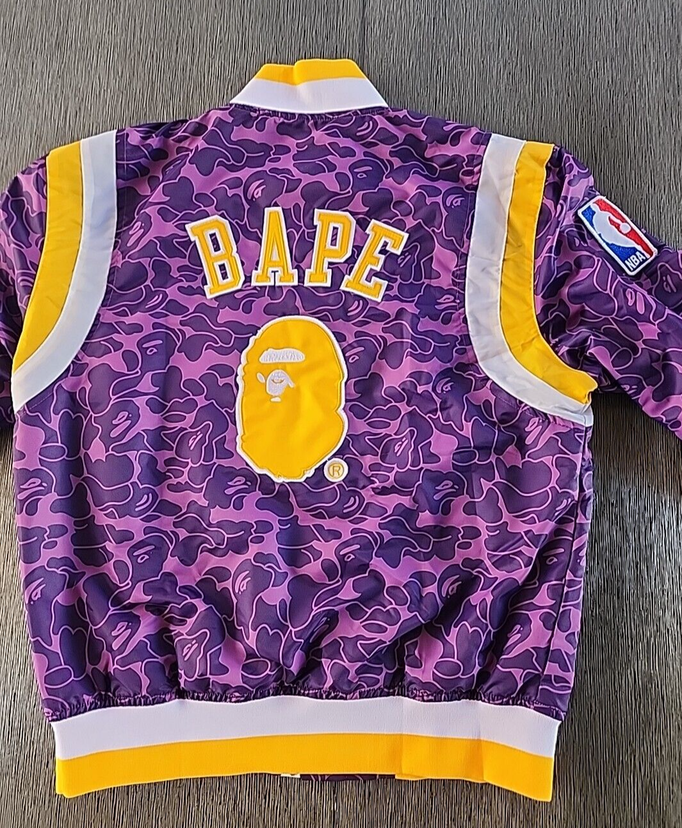 NBA Mitchell & Ness A Bathing APE Lakers BAPE Jacket Size L Made