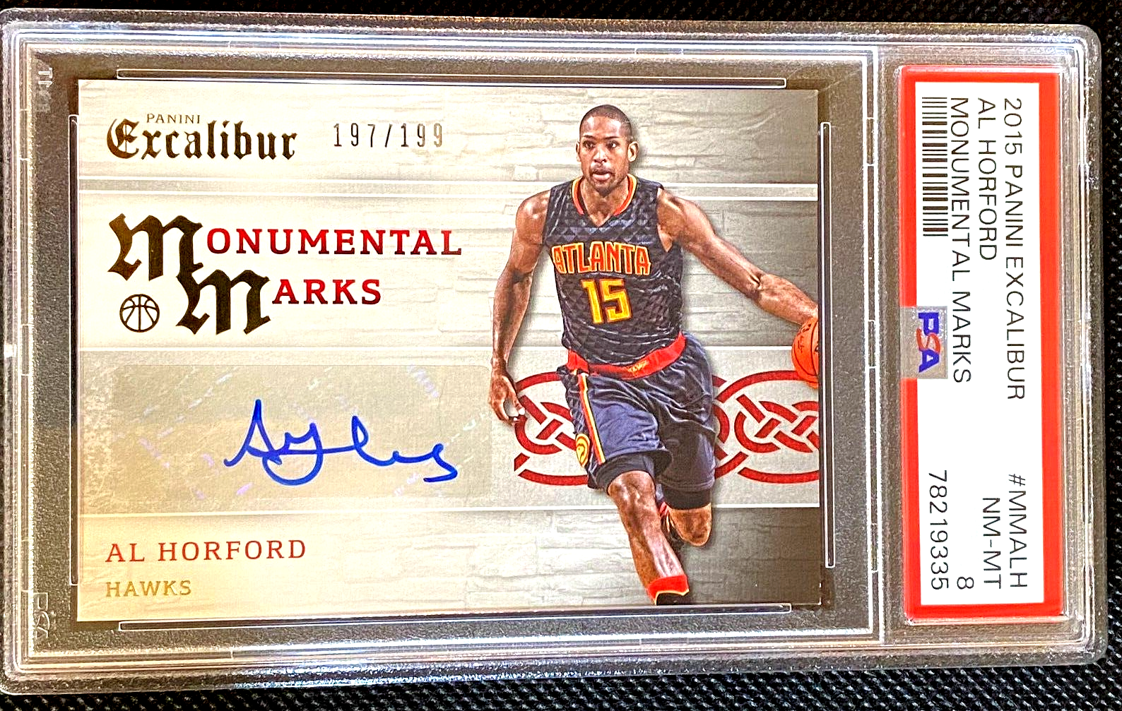 Al Horford SP /199 PSA 8 NMMT 2015 AUTO MONUMENTAL MARKS EXCALIBUR G5435 