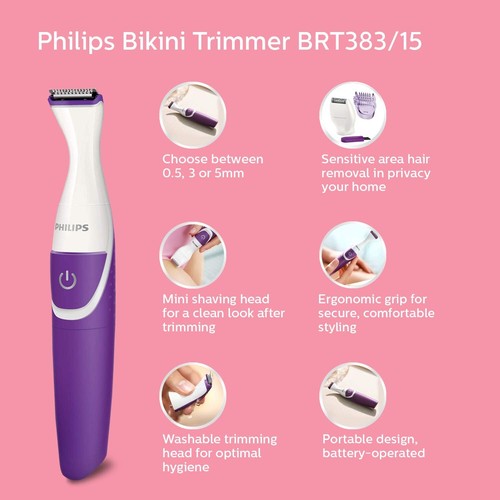 Philips Essential Bikini Trimmer BRT383/15 Trim Shave & Style - Picture 3 of 16