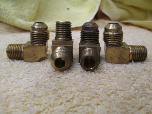 (4) Parker 1/4 NPT x 3/8 Sae 45 Degree Flare, Elbow, Brass, Male Both Sides, H4 - Picture 5 of 10