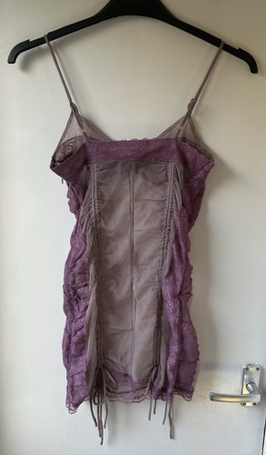 Urban Outfitters Purple Lilac Marina Sheer Ruched Mini Dress Size XS - Picture 11 of 16