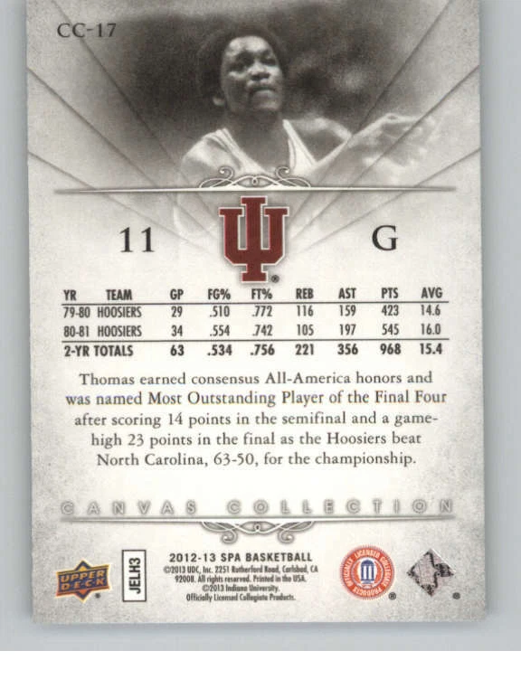 2012-13 SP Authentic Canvas Collection #CC17 Isiah Thomas (ref 136570) - Image 2 of 2