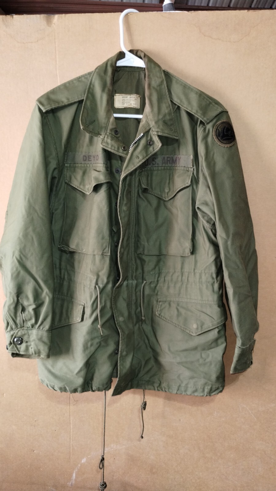 Vintage U.S. Army M-1951 Field Jacket Size Small Short OG-107 Served 47 Inf Div
