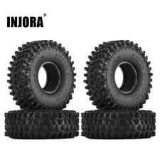INJORA 4PCS 120MM 1.9" Rubber Rock Tyres Wheel Tires for 1:10 RC Crawler Car Axi