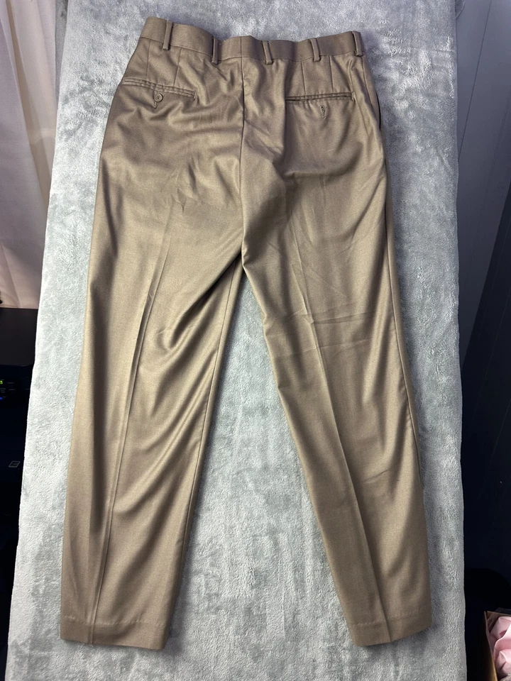 Covington Pants Mens 36x32 Khaki Chino Flat Front Polyester Beige Brown Casual - Image 2 of 4