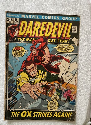 Daredevil Vol 1 No 86 Apr 1972  Marvel Comics,Bronze Age GENE COLAN ART FAIR