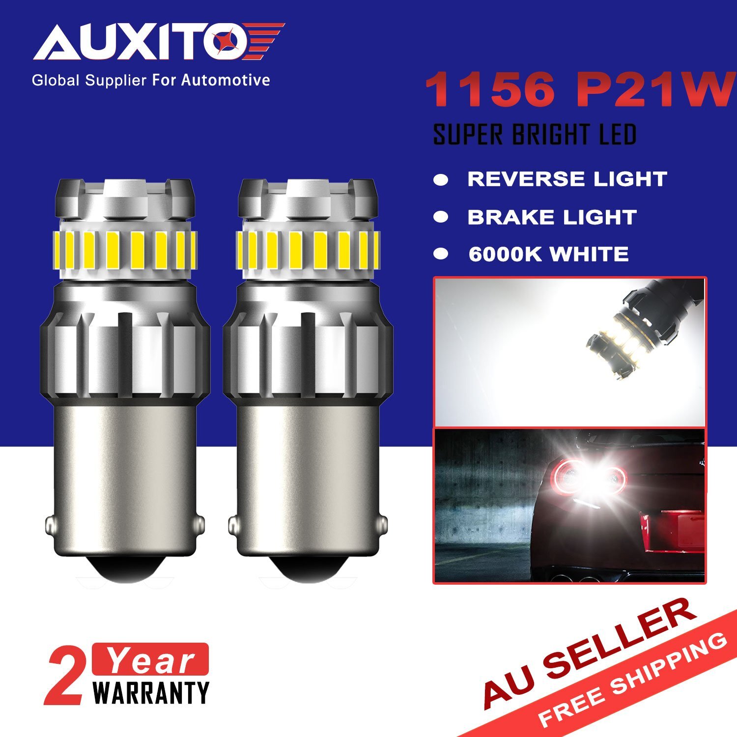 1156, 7506, P21W, BA15S LED Turn Signal Light Bulbs With Build-in Load Resistor Canbus Error Free | Amber Yellow - Foto 11