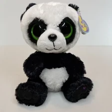 TY Beanie Boos  Bamboo the Panda  with Glitter Eyes   6"  Good condition.