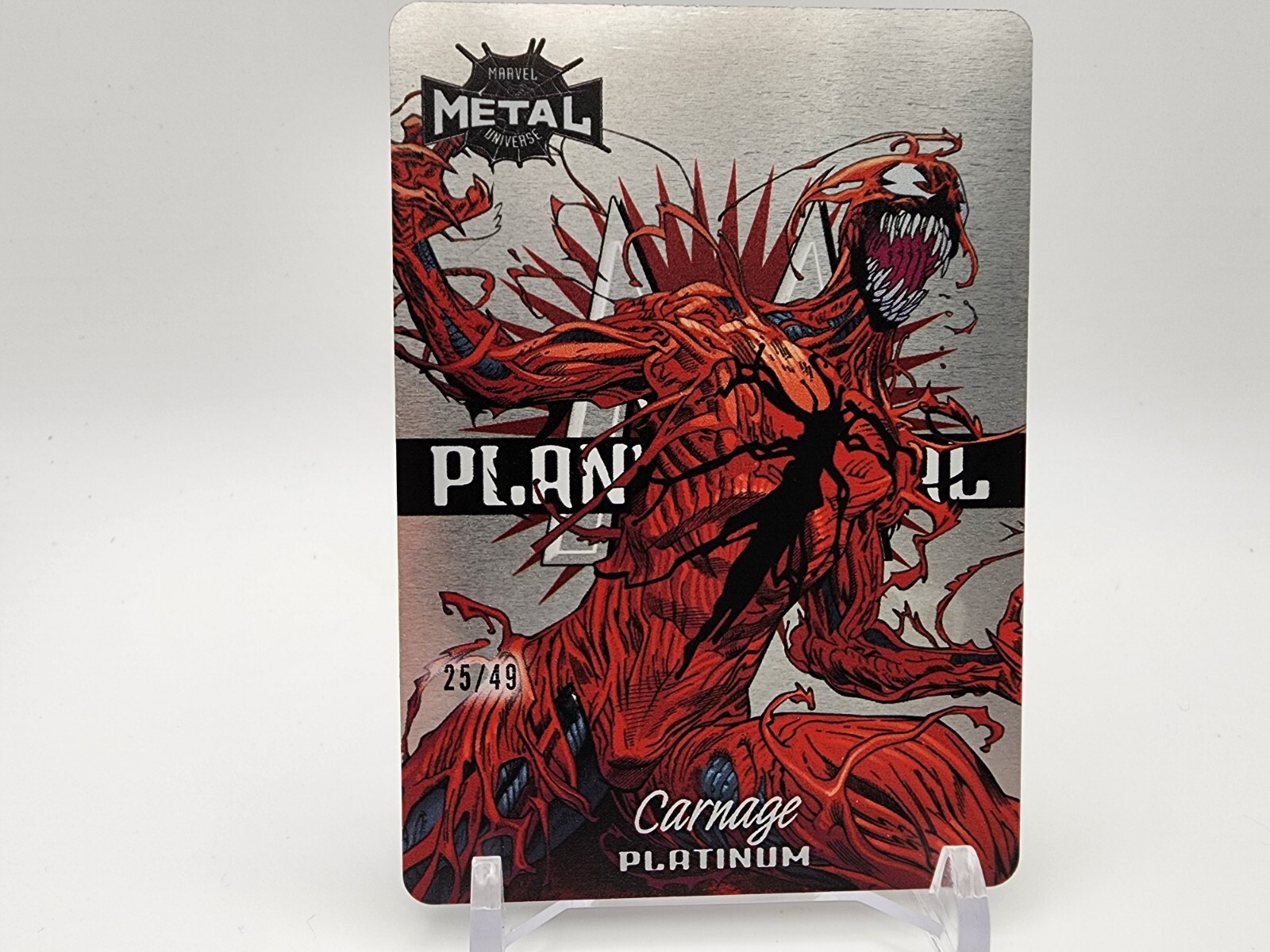 2022 Marvel Metal Universe Spider-Man Planet Platinum 25/49 Carnage #1OF20PM
