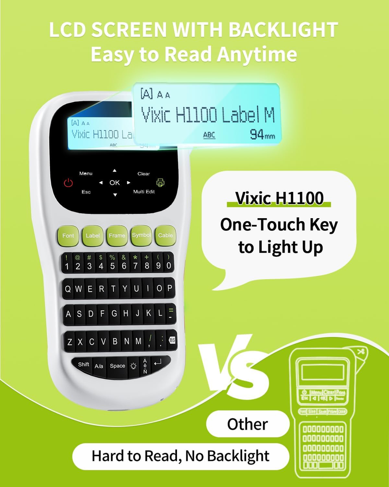 Portable H1100 Handheld Label Maker Machine with Tape for Home & Office Organization Portable H1100 Handheld Label Maker Machine with Tape for Home & Office Organization