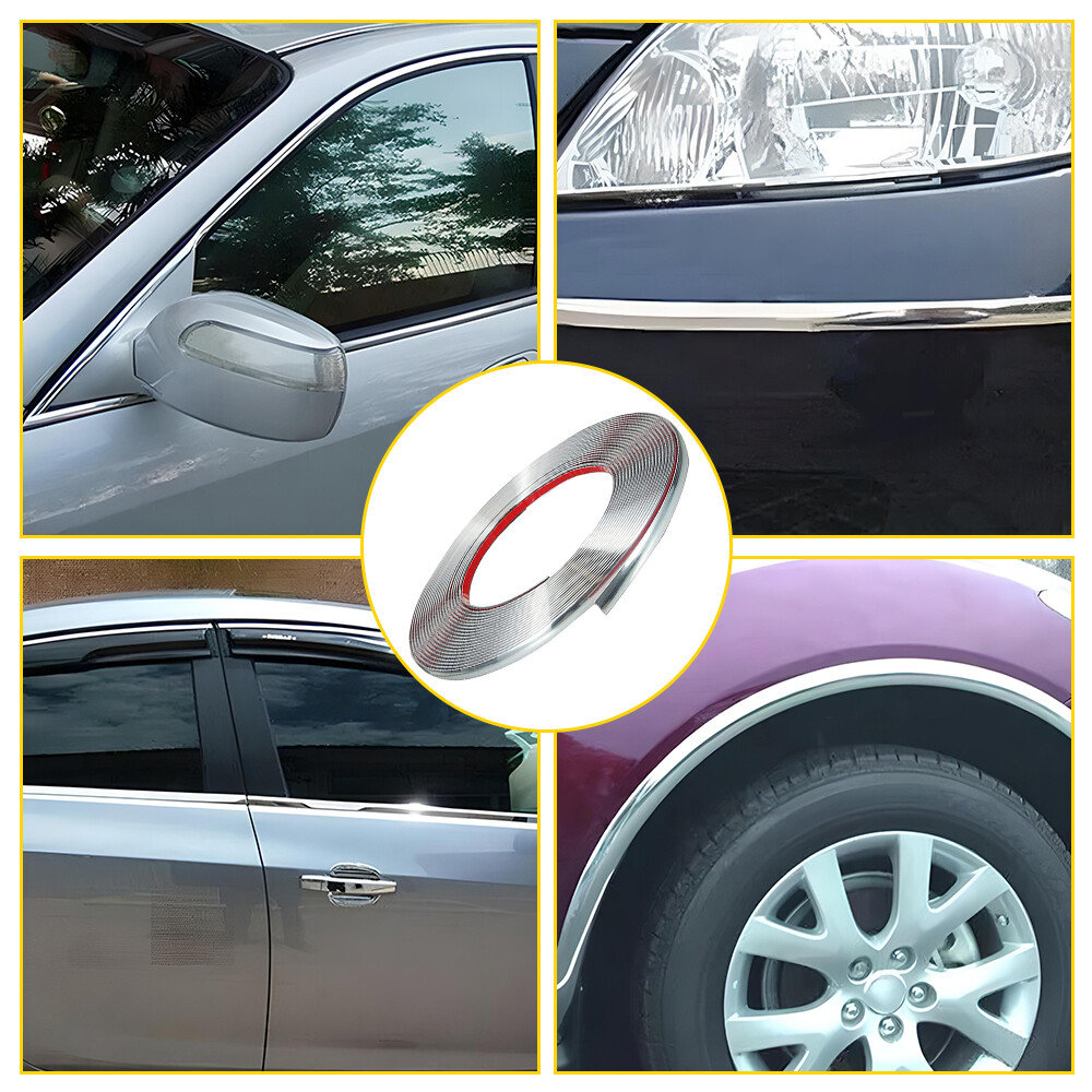 10MM x 5M Chrome Trim Molding Strip Car Door Window Bumper Side Trime Protector