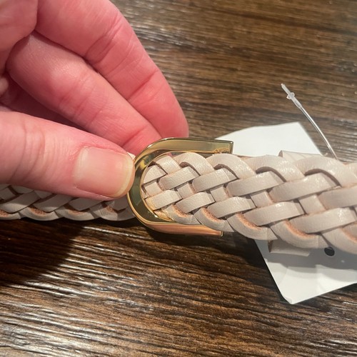 NWT DEFECTIVE J.Crew Factory L/XL Skinny Braided Leather Belt Women's BG018 - Picture 9 of 13