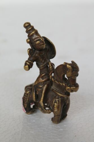 Antique Old Brass Tribal Folk Maharaja Engraved Horse Statue Rich Patina NH2410 - Photo 1 sur 12