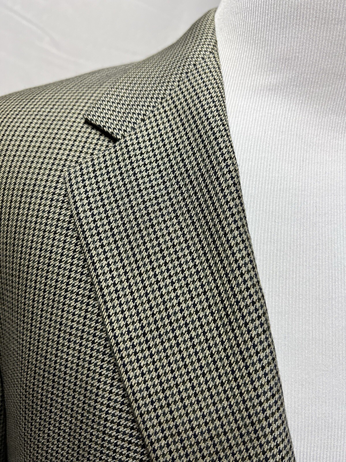 Hart Schaffner Marx Men's 42R Beige Black Houndstooth 2-Button Blazer Jacket