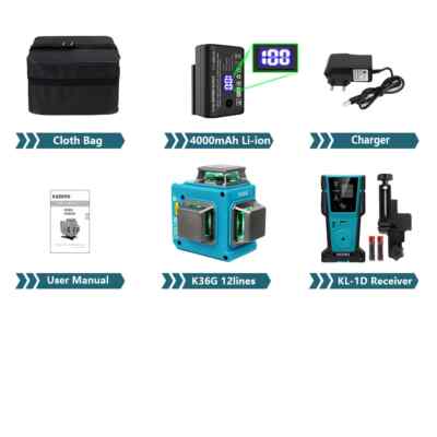 Green Laser Level Self leveling Li-ion Battery лазерный уровень Remote Control 