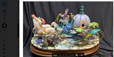 LZD-65 Cinderella with Coach Capodimonte Laurenz Disney C.O.A.