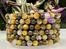 Wholesale 6 Pcs Solar Plexus Chakra 6mm 7.5” Crystal Healing Stretch Bracelet