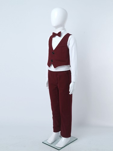 Kids Boys Formal Dress Suits Family Gathering Gentleman Suit Concert 5 Piece - Picture 41 of 87